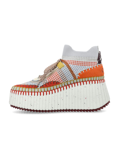 Shop Chloé Nama Double Sole Woman Sneakers In Autumn Sunset