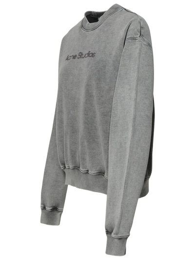 Shop Acne Studios Gray Cotton Sweatshirt In Grey