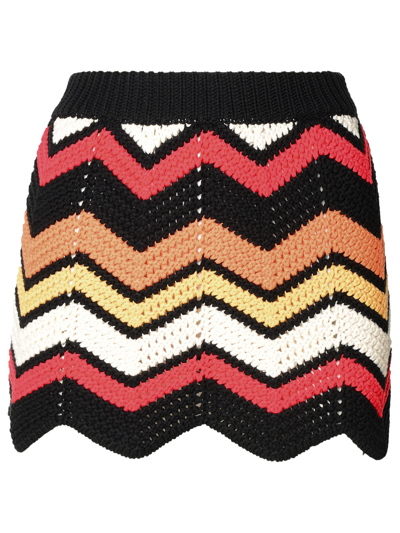 Shop Alanui Multicolor Cotton Blend Miniskirt