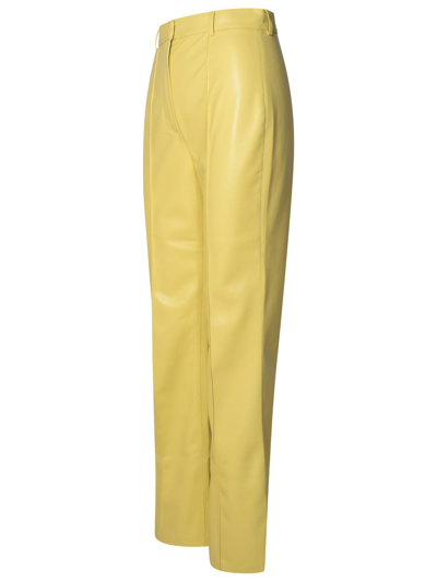 Shop Nanushka Leena Lime Polyurethane Pants In Yellow