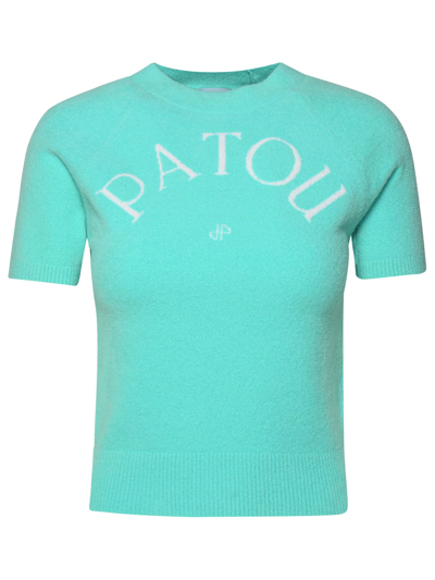 Shop Patou Teal Cotton Blend Sweater In Light Blue