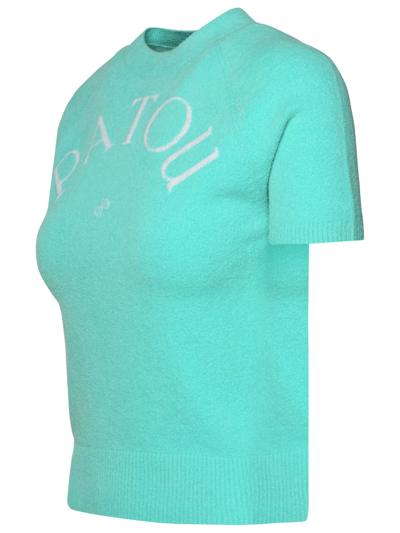 Shop Patou Teal Cotton Blend Sweater In Light Blue