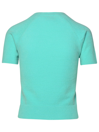 Shop Patou Teal Cotton Blend Sweater In Light Blue