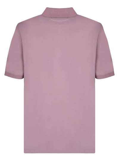 Shop Brunello Cucinelli Logo Pink Piquet Polo Shirt