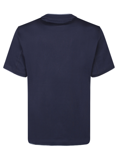 Shop Brunello Cucinelli Sport Logo Blue T-shirt