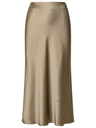 Shop Nanushka Razi Skirt In Brown Acetate Blend In Beige