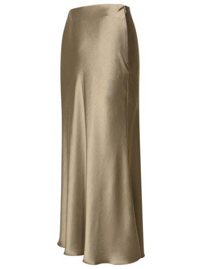 Shop Nanushka Razi Skirt In Brown Acetate Blend In Beige