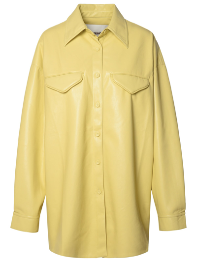 Shop Nanushka Kaysa Lime Polyurethane Shirt In Yellow