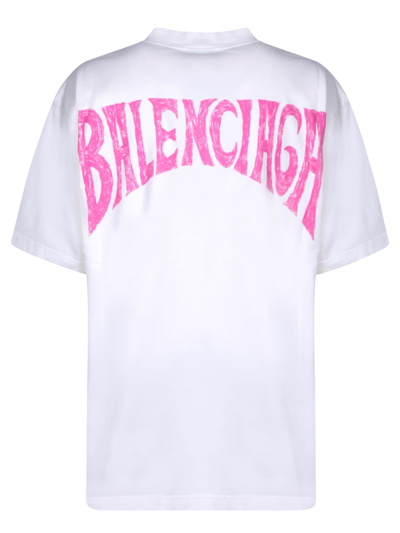 Shop Balenciaga Paris White/pink T-shirt