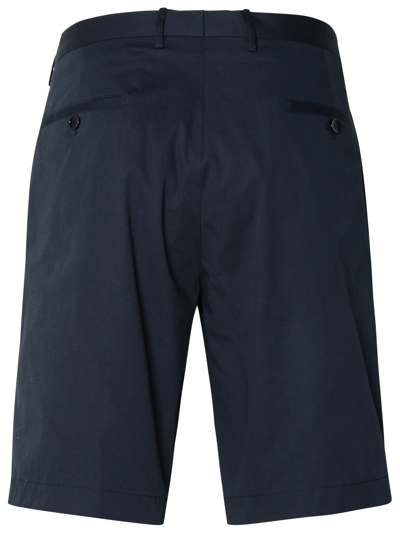 Shop Etro Navy Cotton Bermuda Shorts In Blue