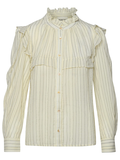 Shop Marant Etoile Idety Ivory Cotton Shirt In Avorio
