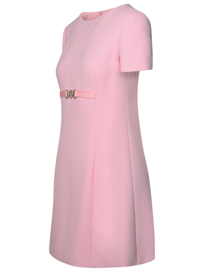 Shop Versace Medusa 95 Dress In Pink Viscose Blend