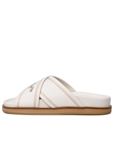Shop Off-white Cloud Criss Cross Slippers In Beige Leather Blend