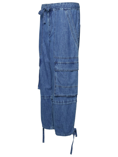 Shop Marant Etoile Ivy Blue Cotton Cargo Pants