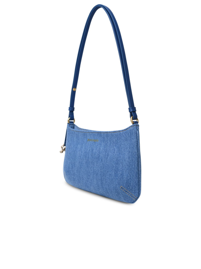 Shop Palm Angels Giorgina Cotton Denim Bag In Light Blue