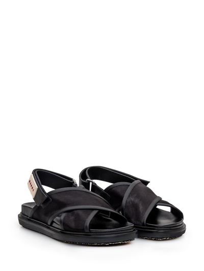 Shop Marni Fussbett Sandal In Black