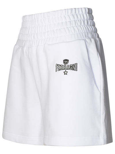 Shop Chiara Ferragni White Cotton Shorts