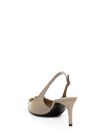 Shop Dolce & Gabbana Leather Slingbacks In Cappuccino2