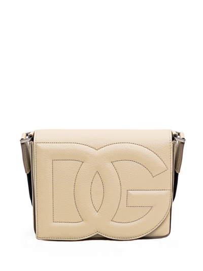 Shop Dolce & Gabbana Medium Logo Dg Bag In Sabbia 3