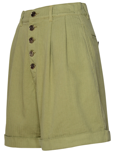 Shop Etro Green Cotton Shorts