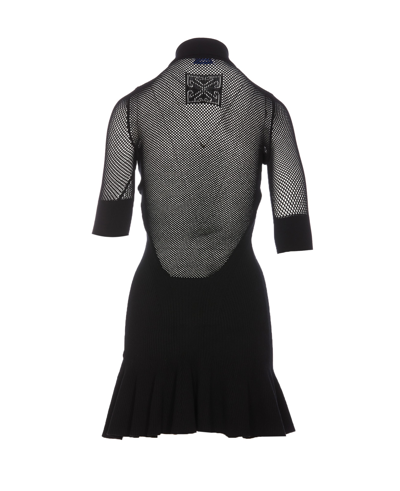 Shop Off-white Mini Net Arrow Polo Dress In Black