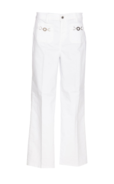 Shop Liu •jo Flare Cropped Jeans In White