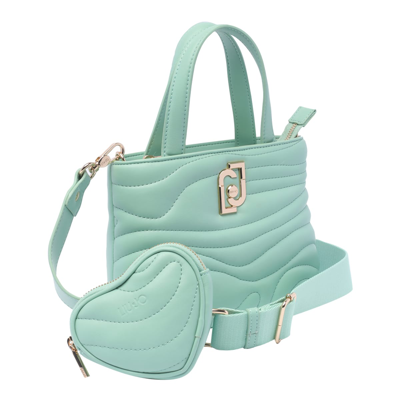 Shop Liu •jo Logo Handbag In Green