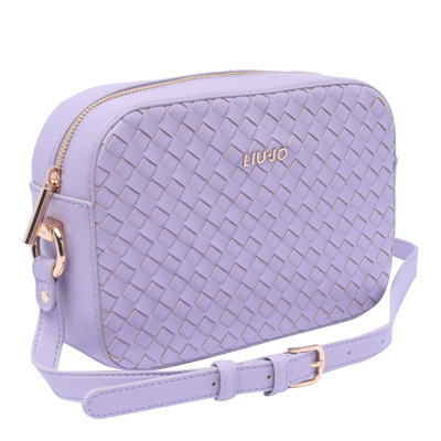 Shop Liu •jo Logo Camera Bag In Purple
