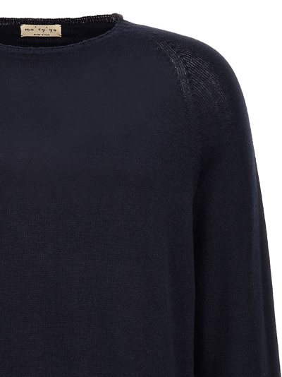 Ma'ry'ya Cashmere Cotton Sweater In Blue