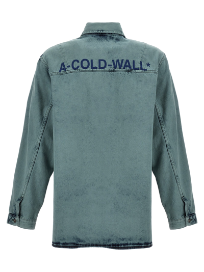 Shop A-cold-wall* Bleached Overdyed Shirt In Light Blue