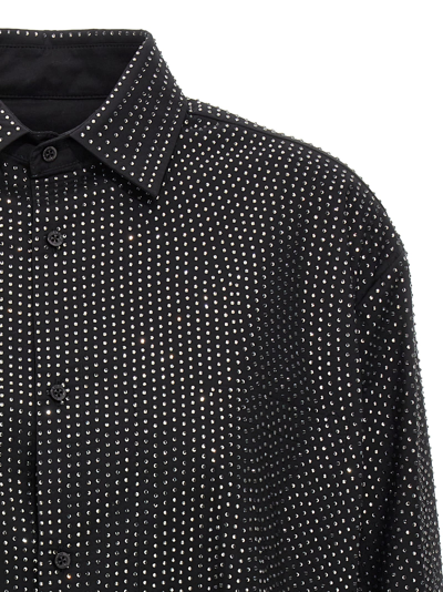Giuseppe Di Morabito Crystal Studded Spread Collar Blouse In Black