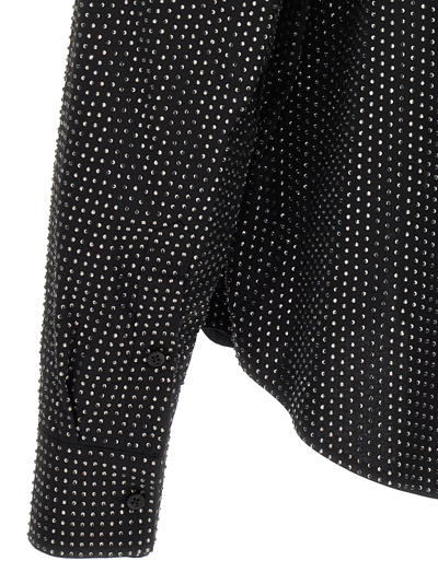Giuseppe Di Morabito Crystal Studded Spread Collar Blouse In Black