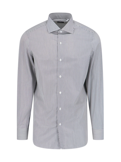 Shop Finamore Shirt In Grey