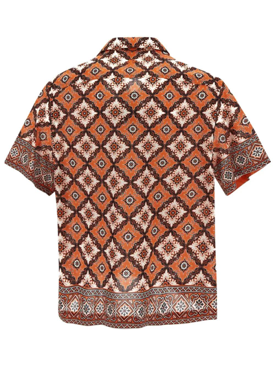 Shop Etro Printed Shirt In Orange