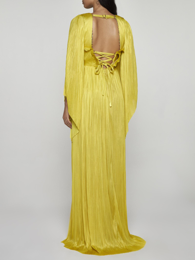 Shop Maria Lucia Hohan Harlow Silk Long Dress In Yellow