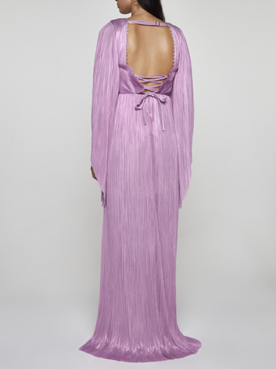 Shop Maria Lucia Hohan Harlow Silk Long Dress In Rose