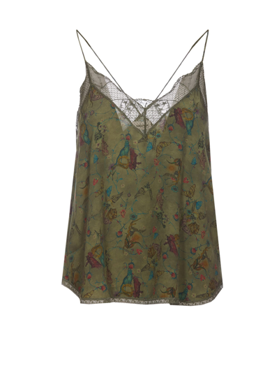 Shop Zadig &amp; Voltaire Christy Soft Holly Top In Green