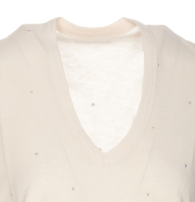 Shop Zadig &amp; Voltaire Wassa Dots Strass T-shirt In White