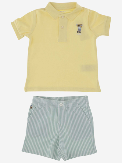 Shop Polo Ralph Lauren Two-piece Cotton Outfit Set In Red