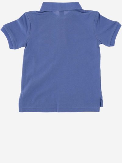 Shop Polo Ralph Lauren Logo Cotton Polo Shirt In Blue