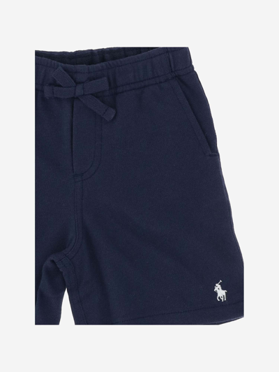 Shop Polo Ralph Lauren Cotton Short Pants With Logo In Blue