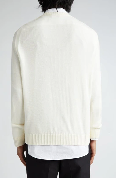 Shop Jil Sander Wool Crewneck Sweater In Natural