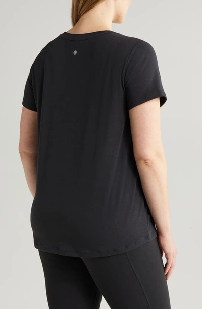 Shop Zella Breathe Active V-neck Tee In Black