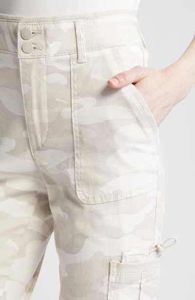Shop Wit & Wisdom 'ab'solution Camo Print Skyrise Ankle Stretch Twill Cargo Pants In Birch