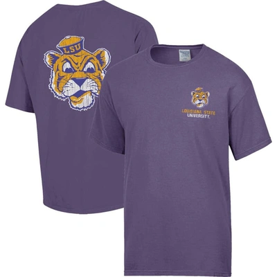 Shop Comfort Wash Purple Lsu Tigers Vintage Logo T-shirt
