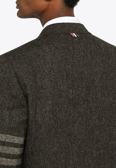 Shop Thom Browne 4-bar Single-breasted Blazer In Wool In Gray