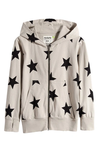 Shop Nununu Kids' Star Light Zip Hoodie In Smokey Grey