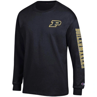 Shop Champion Black Purdue Boilermakers Team Stack Long Sleeve T-shirt