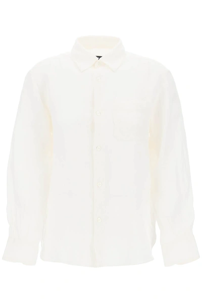 Shop Apc A.p.c. Linen Sela Shirt For Women In White