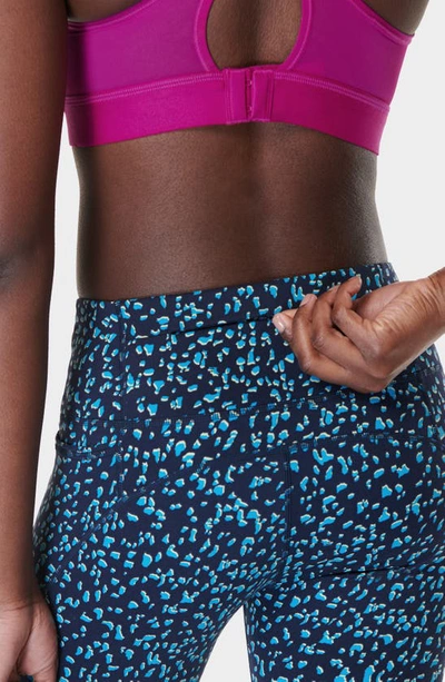 Sweaty Betty Power Workout 7/8 Leggings In Blue Abstract Markings Print